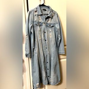 Pink Label Denim co. Long Jean Jacket dress/duster